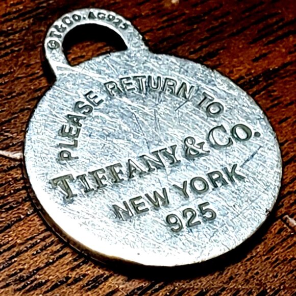 Authentic Tiffany & Co. Pendant for Necklace Blue Enamel Return to Tiffany EUC - Picture 5 of 6